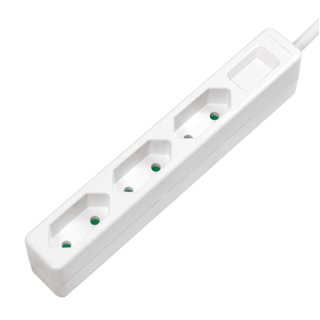 Steckdose Slim Euro 3-fach 1,5m Weiß