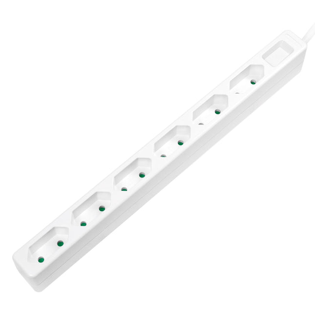 Steckdose Slim Euro 6-fach 1,5m Weiß
