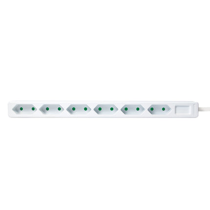 Steckdose Slim Euro 6-fach 1,5m Weiß
