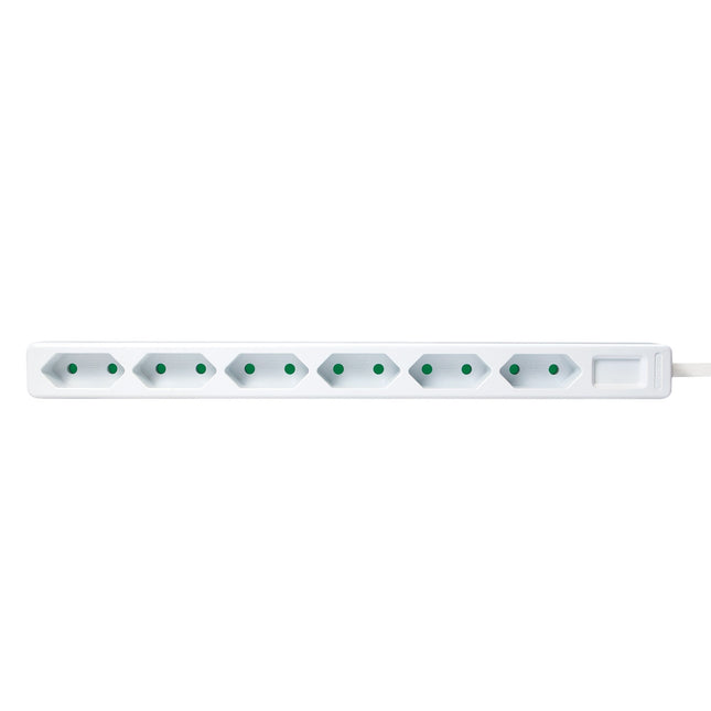 Steckdose Slim Euro 6-fach 1,5m Weiß