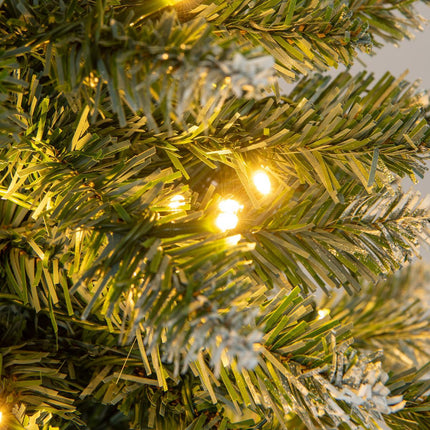 Sapin de Noël artificiel pré-illuminé 150 cm, fin, 200 LED, bleu-vert