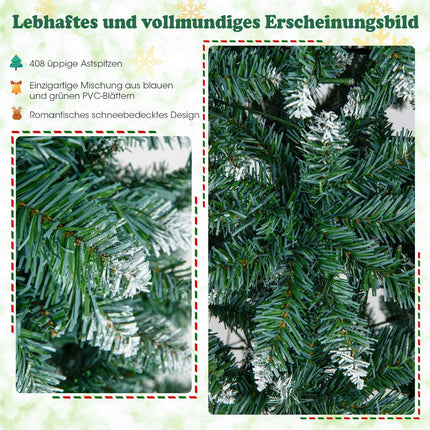 Sapin de Noël artificiel pré-illuminé 150 cm, fin, 200 LED, bleu-vert