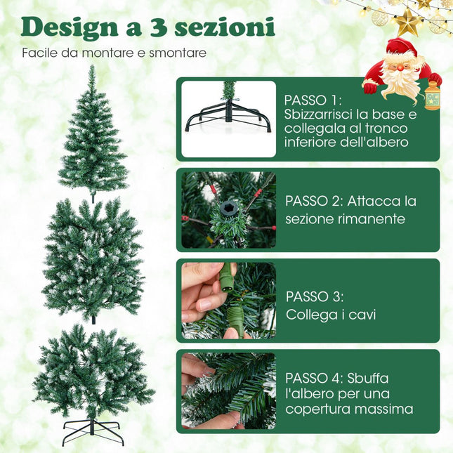 Sapin de Noël artificiel pré-illuminé 180 cm, fin, 250 LED