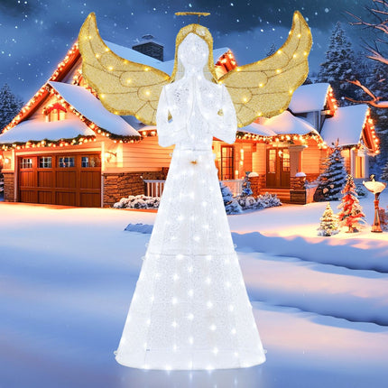 Vorbeleuchteter Weihnachtsengel 1,55m, 150 LEDs, Innen- und Außenbereich