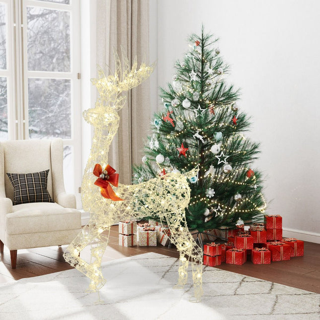 Vorbeleuchtetes Weihnachtsreh, 150 cm, 100 LEDs für Innen- und Außenbereich