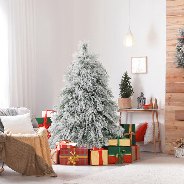 Sapin de Noël pré-illuminé à charnières, 146 cm, LED blanc chaud