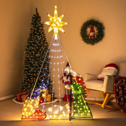Beleuchtete Krippenszene, 180 cm, 240 LED, 6 Modi