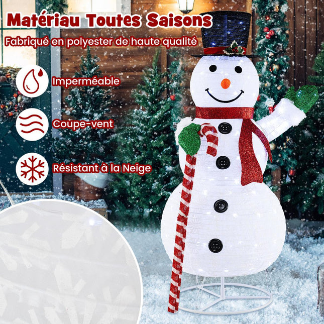 Vorbeleuchtete Schneemann-Gartendekoration – 150 cm, 180 LEDs