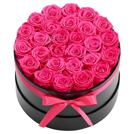 Preserved Roses, 27-Pack in Round Box, Red