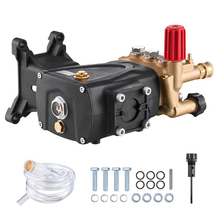 Pressure Washer Pump, Triplex Plunger, 4000 PSI, 4.0 GPM, 1 in Shaft