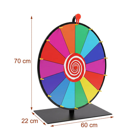 Roue de la fortune avec support, 60 cm – Multicolore