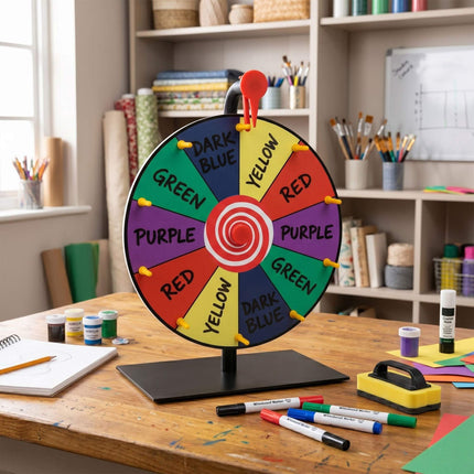 Roue de la fortune avec support, multicolore, 30 cm de diamètre
