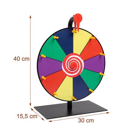 Roue de la fortune avec support, multicolore, 30 cm de diamètre