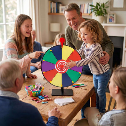 Roue de la fortune avec support, multicolore, 30 cm de diamètre