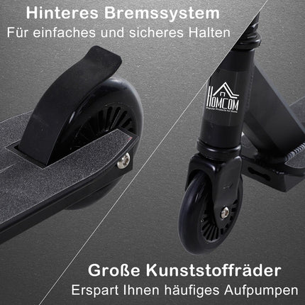 Freestyle Stunt-Scooter mit 100 mm PU-Rädern, schwarz