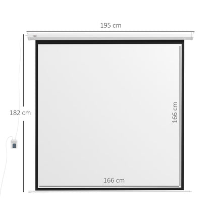 Leinwand, 172x172 cm, Fernbedienung, 1:1 Format