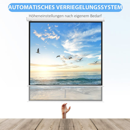 Projektionsleinwand 99" 1:1 Format, 4K HD, 160° Betrachtungswinkel