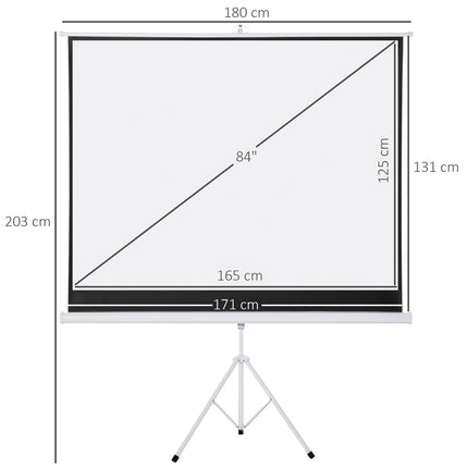 84"" stand projector screen, 4:3 adjustable for home and office