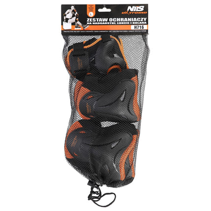 Schutzausrüstungs-Set, Größe S, Schwarz-Orange