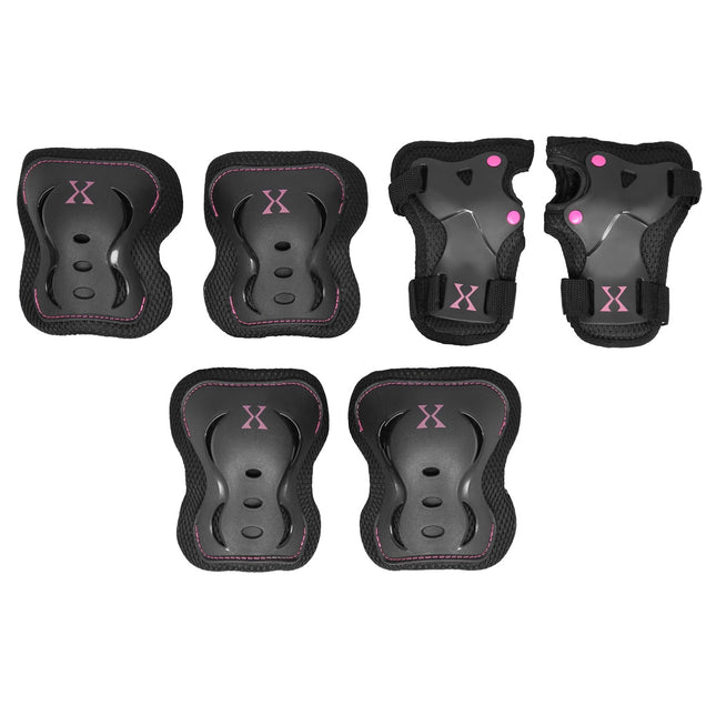 Protective Gear Set, Size S, Black-Pink