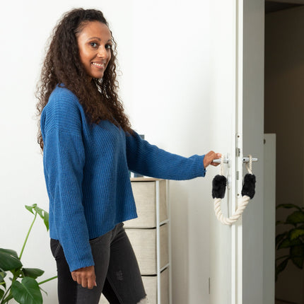 Lot de 3 clips de protection pour cordon de porte noir
