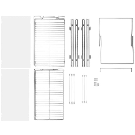 Pull-Out Cabinet Organizer, 2-Tier Steel Slide-Out Shelves