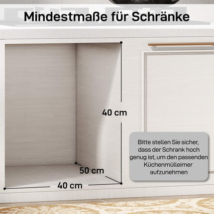 Ausziehbarer Abfalleimer, 3 Fächer, 15 l + 2 x 8 l, mit Soft-Close-Funktion