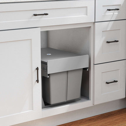Ausziehbarer Abfalleimer, 3 Fächer, 15 l + 2 x 8 l, mit Soft-Close-Funktion