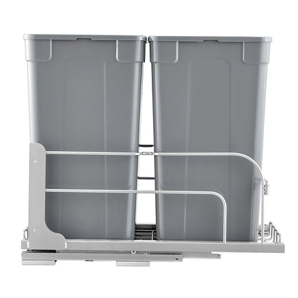 Pull-Out Trash Can, Double 27 Qt, Soft-Close Door Mount
