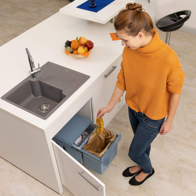 Tri sélectif extractible 2 poubelles