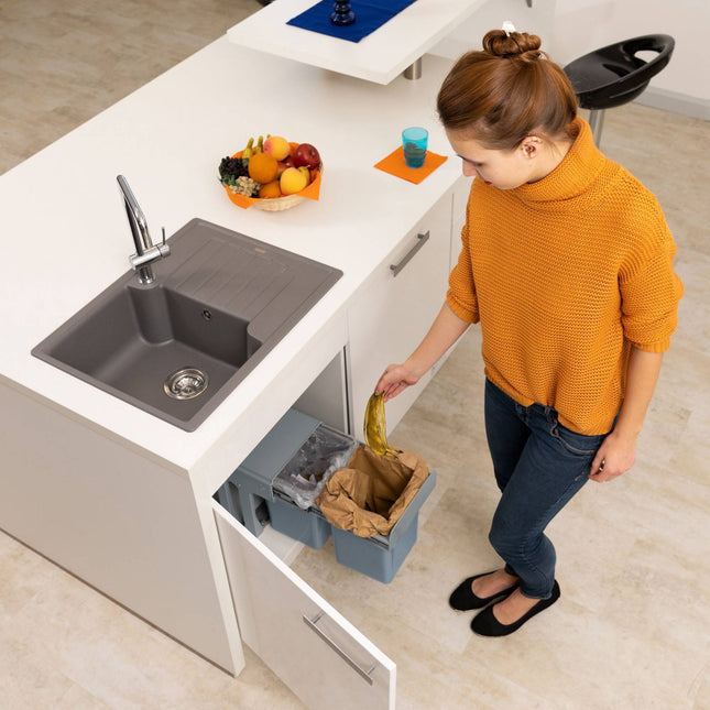 Tri sélectif extractible 2 poubelles