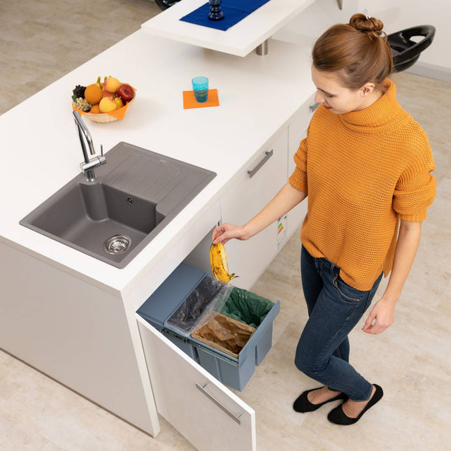 Tri sélectif extractible 3 poubelles