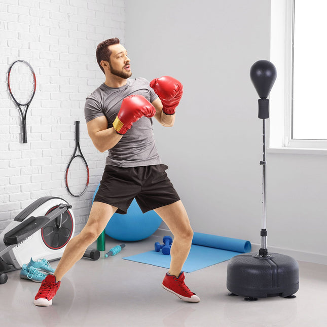 Verstellbarer Boxbirnenständer mit Handschuhen, 136-154 cm - Schwarz