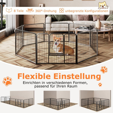 Parc pour chiots, 60 cm de haut, clôture métallique pliable à 8 panneaux