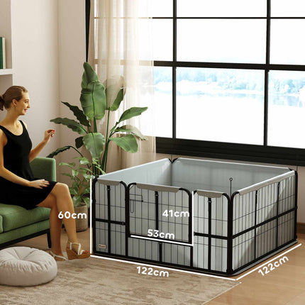 Caisse de mise bas pour chiots, tissu Oxford coupe-vent, 122 x 122 x 60 cm