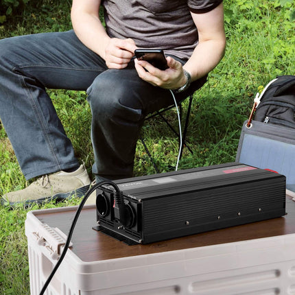 Pure Sine Wave Inverter 2000W, 12V To 230V, USB-C, Remote