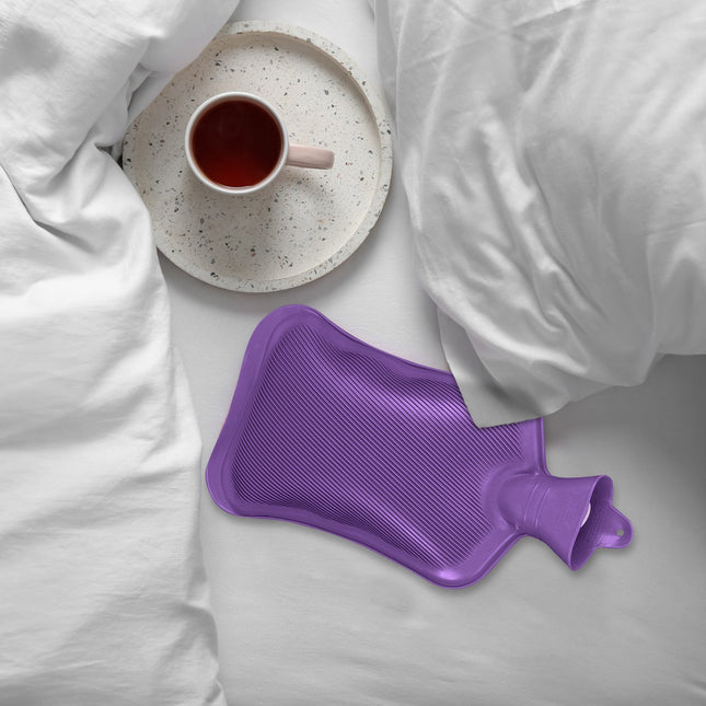 Bouillotte violette 2 L, anti-fuite, anti-douleur