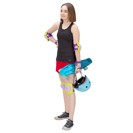 Ensemble de protections pour casque violet-citron vert taille L