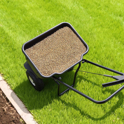 Push Broadcast Spreader, 80 lb Hopper, 12 ft Spread
