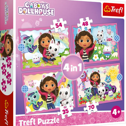 Coffret de puzzles 4 en 1 pour la maison de poupée de Gabby, un jeu captivant pour les enfants