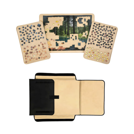 Plateau à puzzles avec poignée, 2 compartiments, surface antidérapante