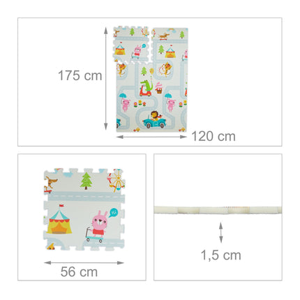 Duo de tapis puzzle : hibou / éléphant
