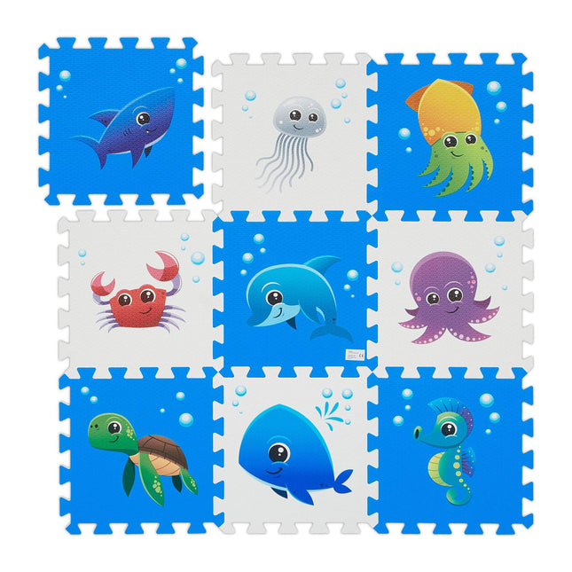 Tapis puzzle avec animaux marins