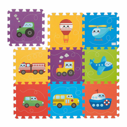 Tapis puzzle avec véhicules