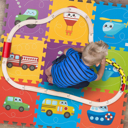 Tapis puzzle avec véhicules