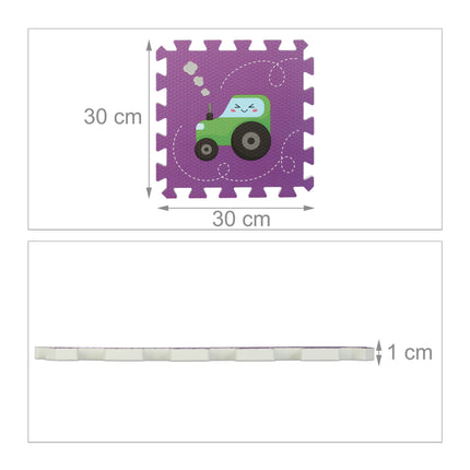 Tapis puzzle avec véhicules