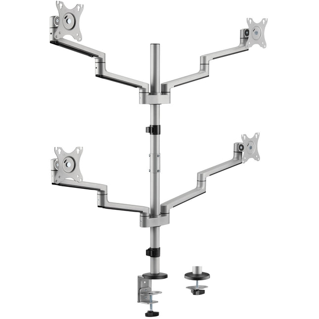 Vierfach-Monitorhalterung 17-32" Aluminium mit Kabelmanagement