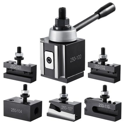 Quick Change Tool Post Set, 6-Piece Wedge, 6–12 in Lathe