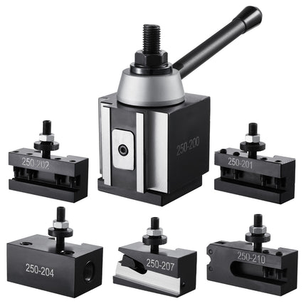 Quick Change Tool Post Set, 6-Piece Wedge Type, 10–15 in