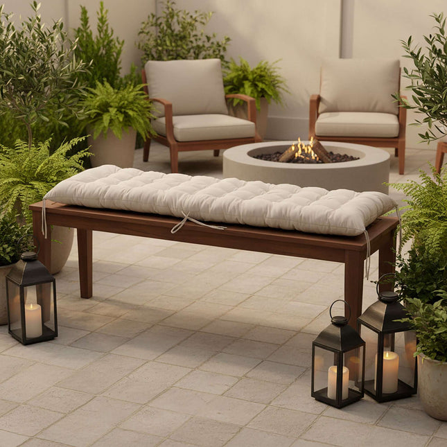 Coussin matelassé pour banc de jardin avec attaches, rembourrage épais